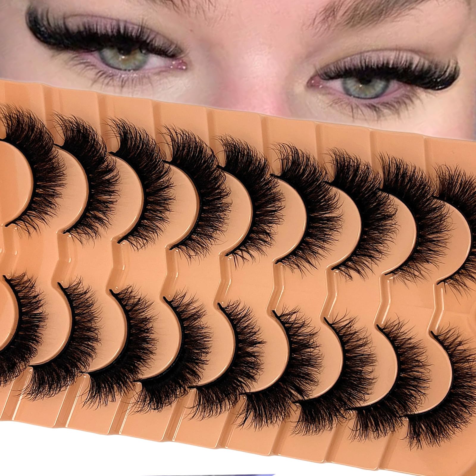 VOCOAK Cat Eye Lashes wispy strip for natural fullness and definition.