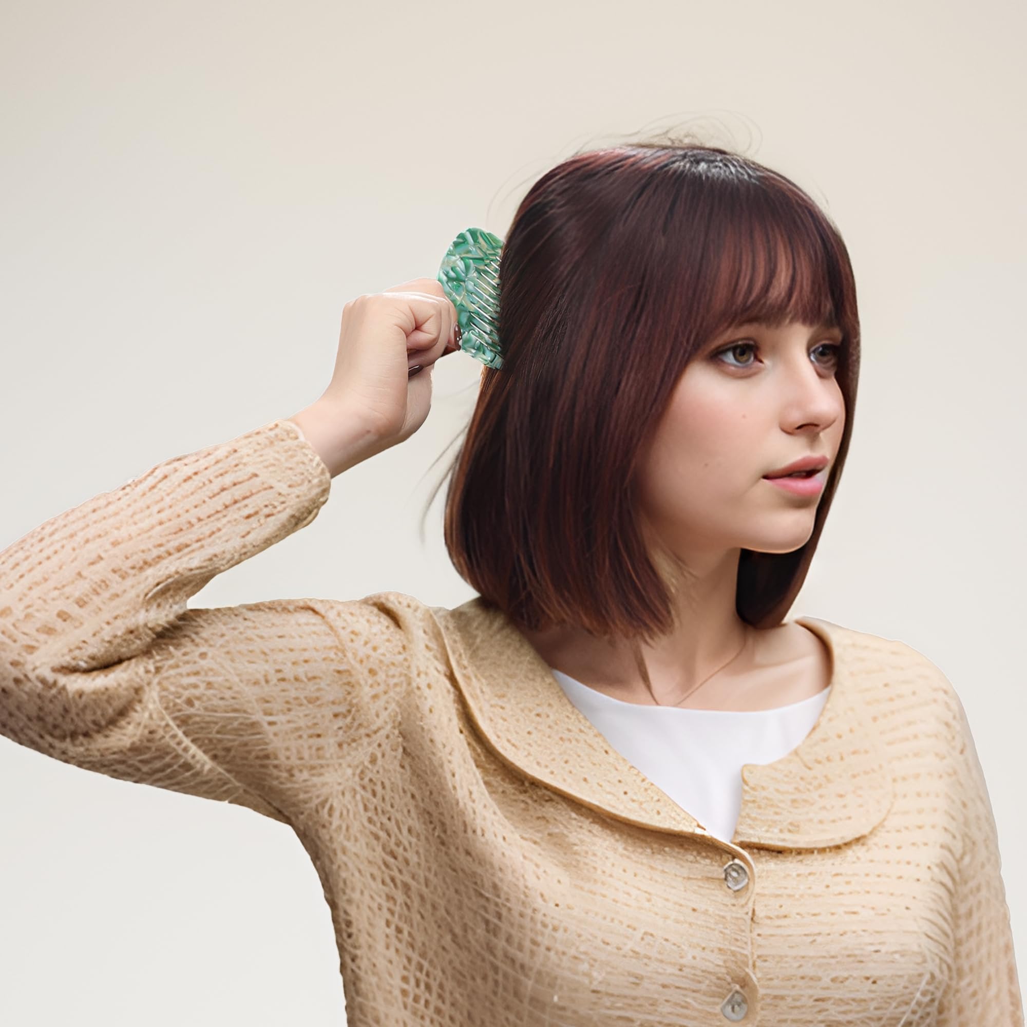 VOCOSTE compact pocket-size hair comb fits bag for on-the-go grooming.