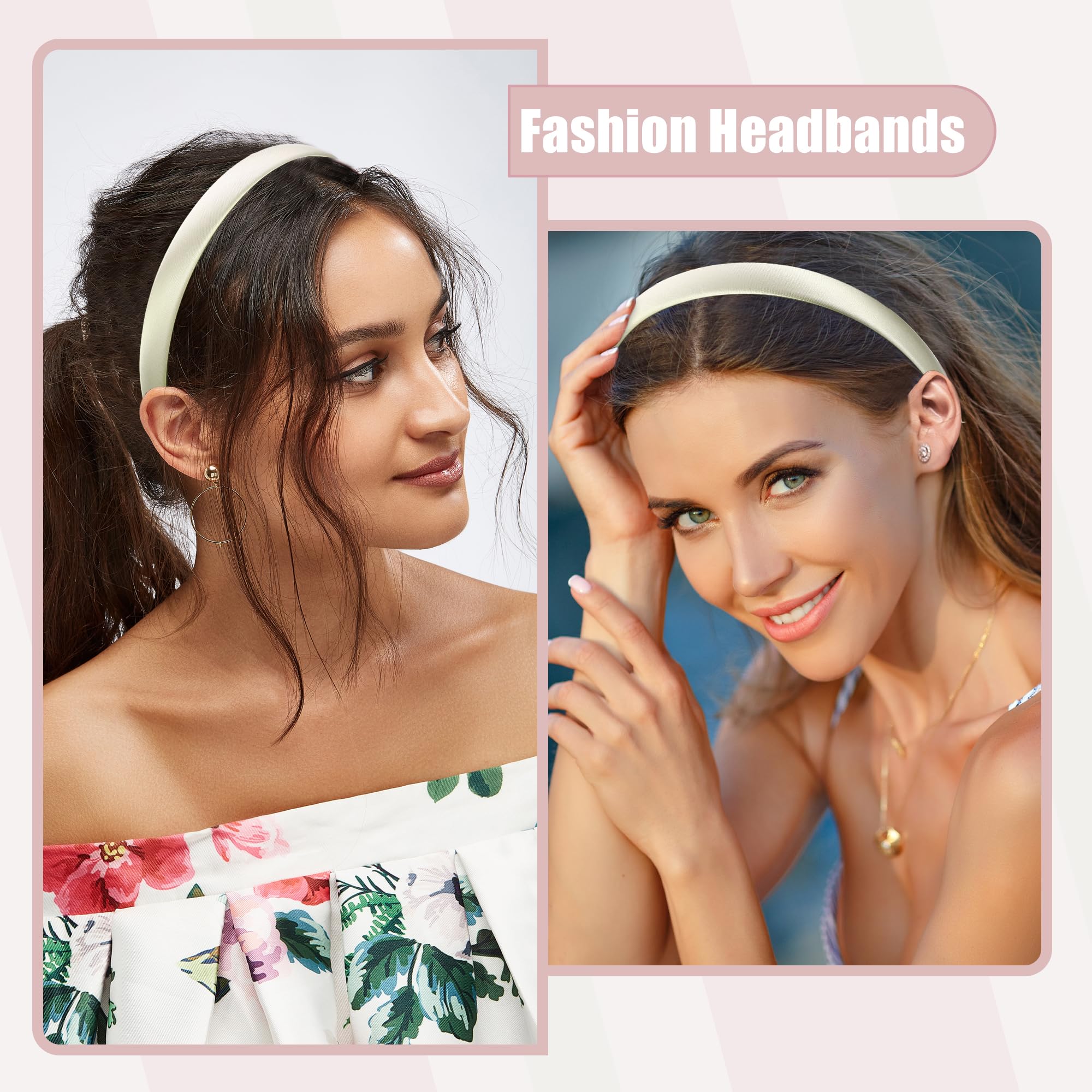 VOCOSTE satin headband black close-up with anti-slip grip