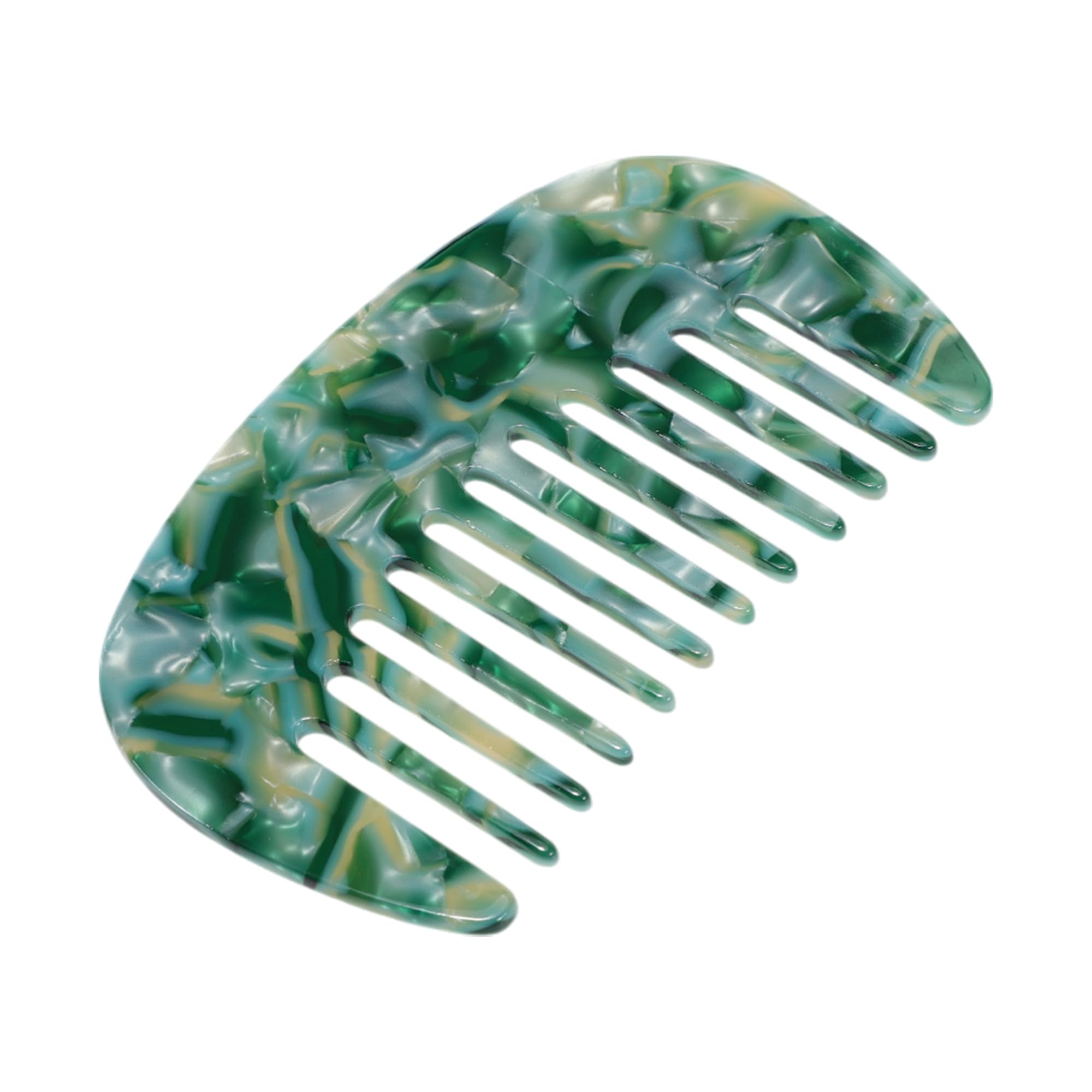 VOCOSTE wide tooth comb in emerald green for gentle detangling of thick curls.