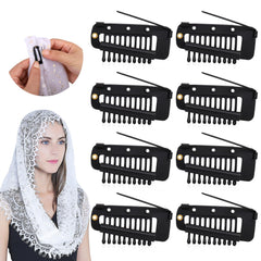 Vodolo chunni clips in black securing a dupatta discreetly.