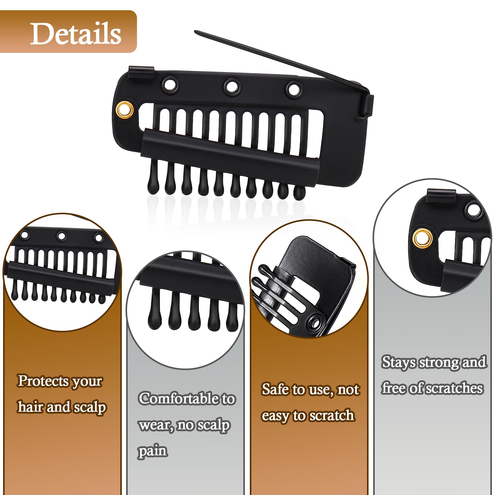 Vodolo black chunni clips provide comfortable all-day wear.