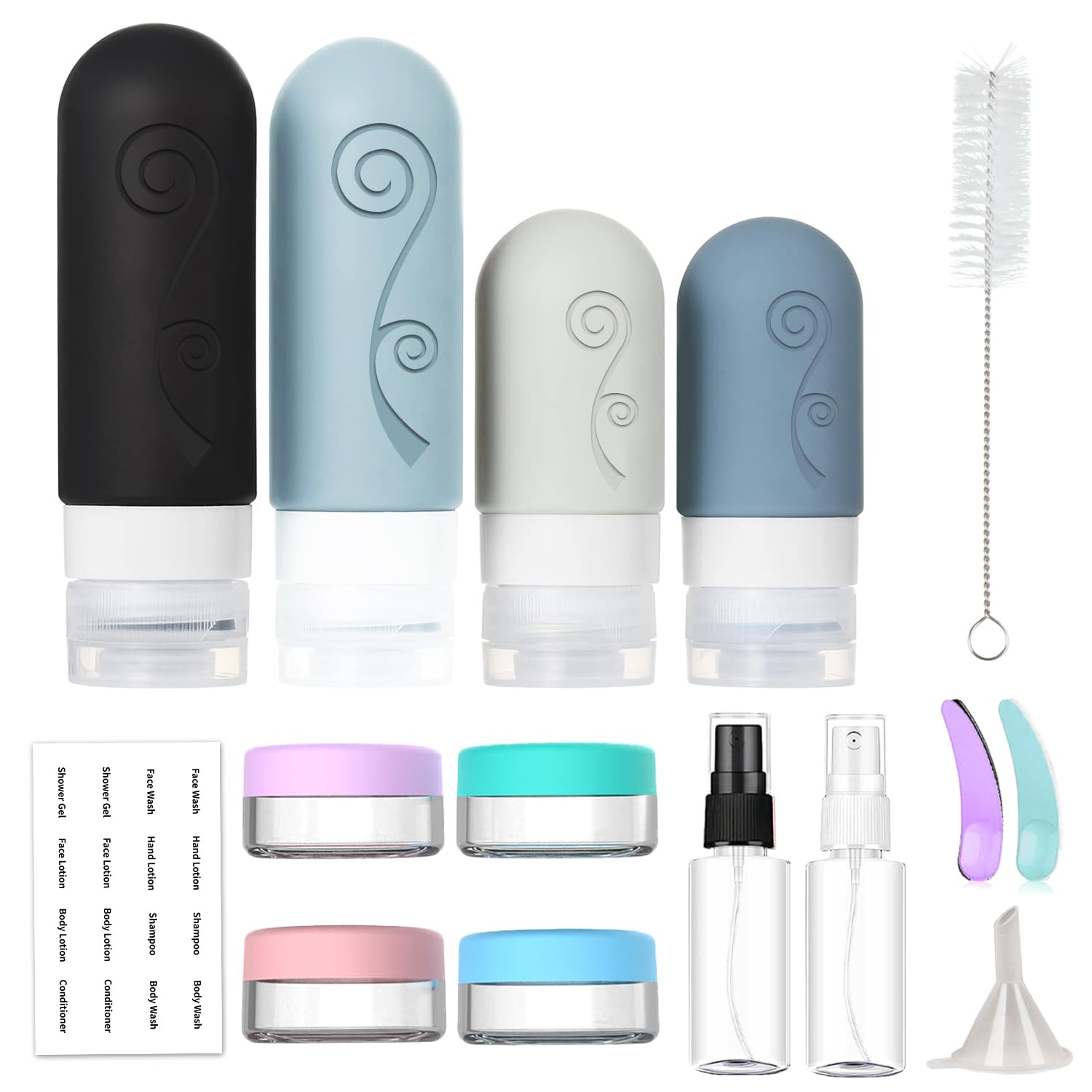 Vodvob silicone bottles 3oz with leak proof lids, ideal for liquids on the go