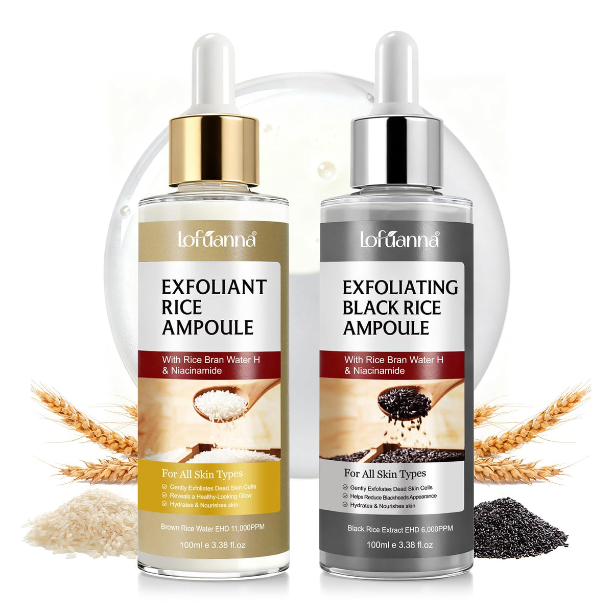 VOFANK Exfoliante de Arroz Negro con textura suave para poros limpios