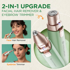 VOGCREST facial hair remover and eyebrow trimmer in one compact device.