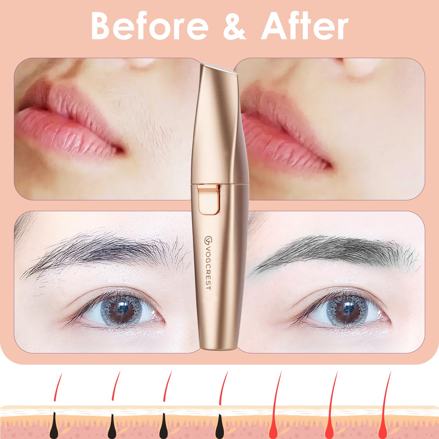 VG VOGCREST upper-lip-trimmer smoothing peach fuzz
