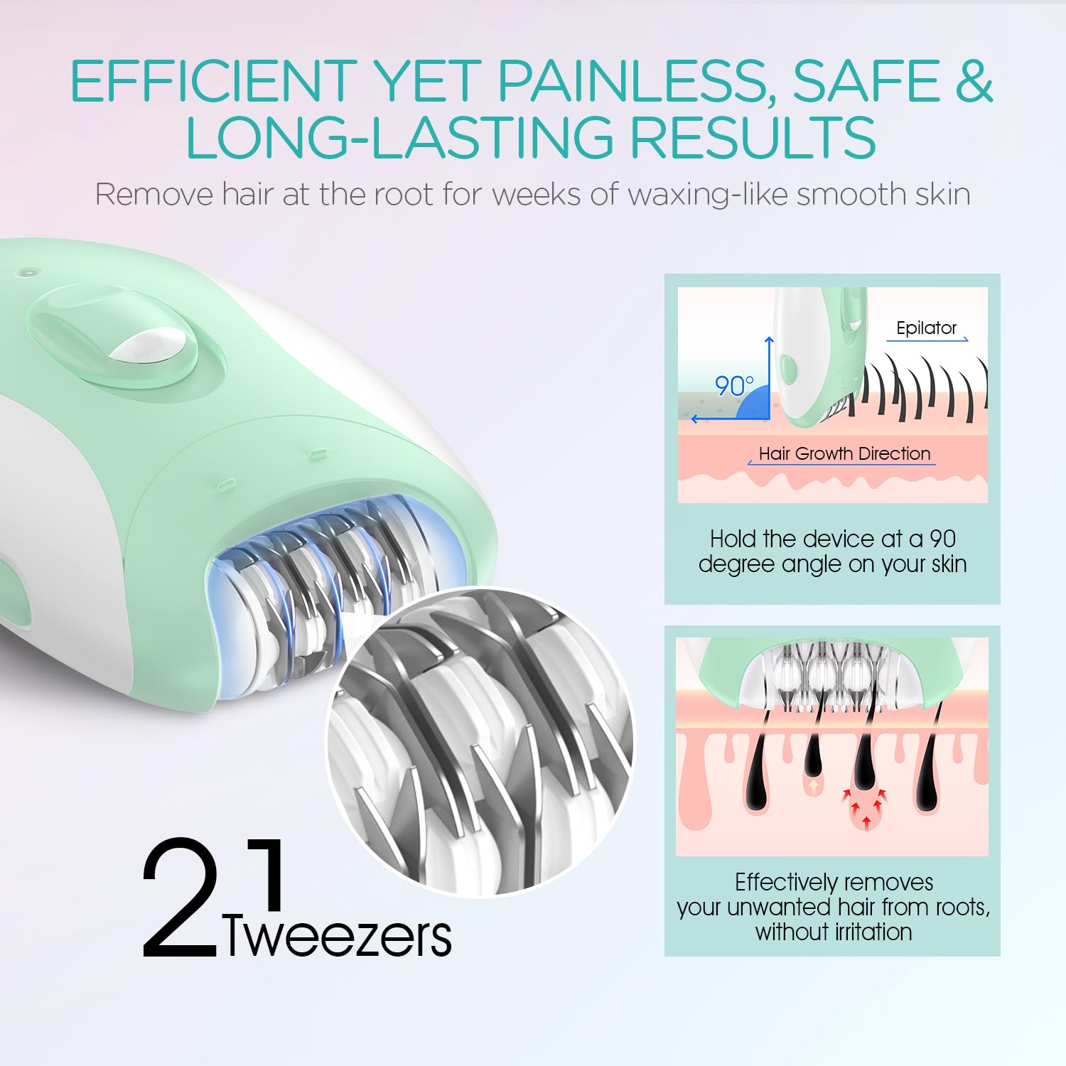 VOGOE Epilator foil shaver head ready to trim stray hairs