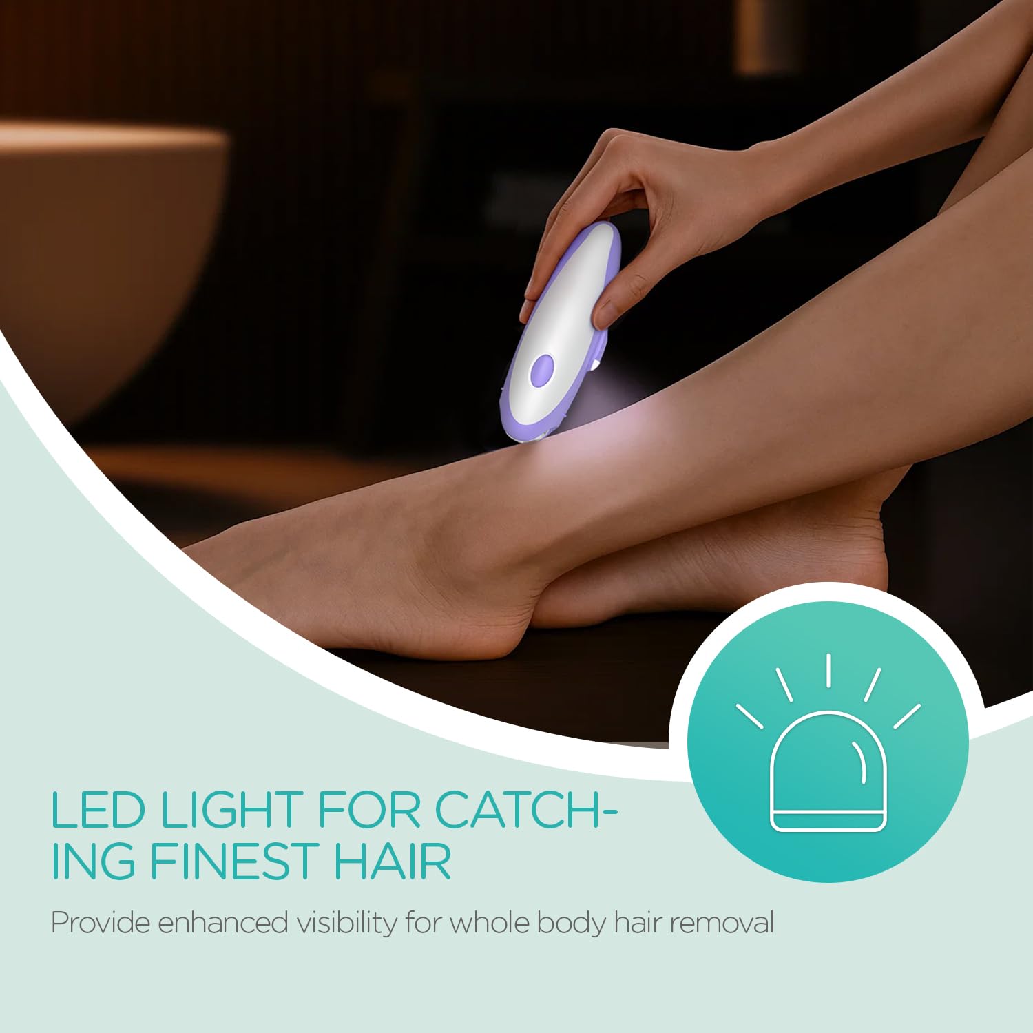 USB rechargeable design keeps the epilator ready for cordless use.