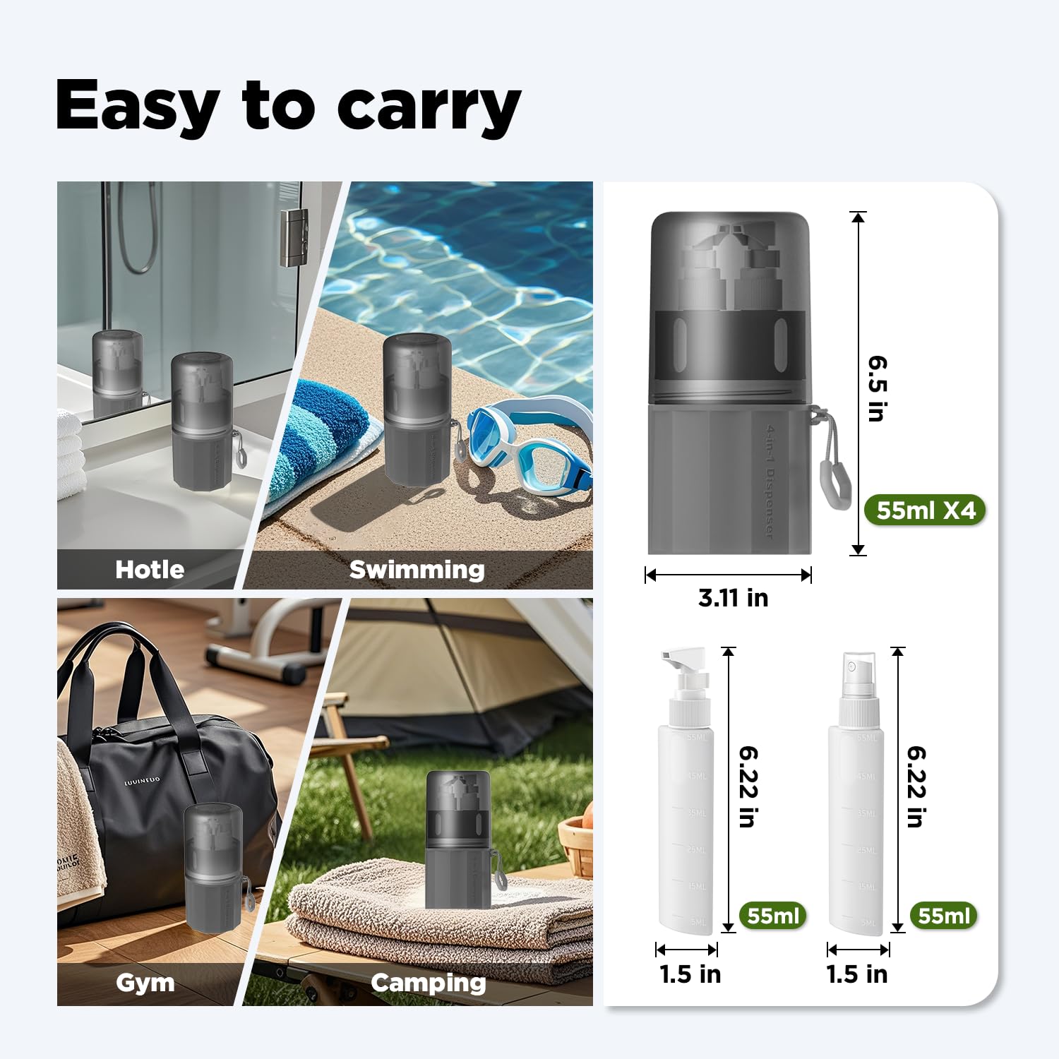 VOGOGE storage case with multiple compartments keeps cosmetics and toiletries organized.