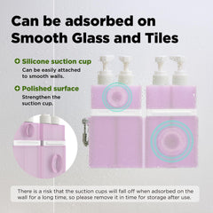 VOGOGE suction cup storage box pink keeps bottles within reach on smooth surfaces