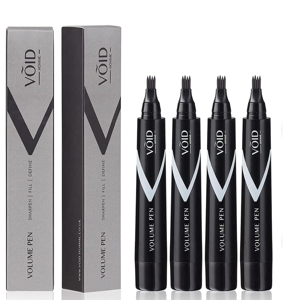VOID Homme beard pen filler pack of four provides instant fullness for bald spots.