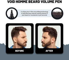 VOID Homme instant beard fullness using waterproof beard pen survives daily activities.