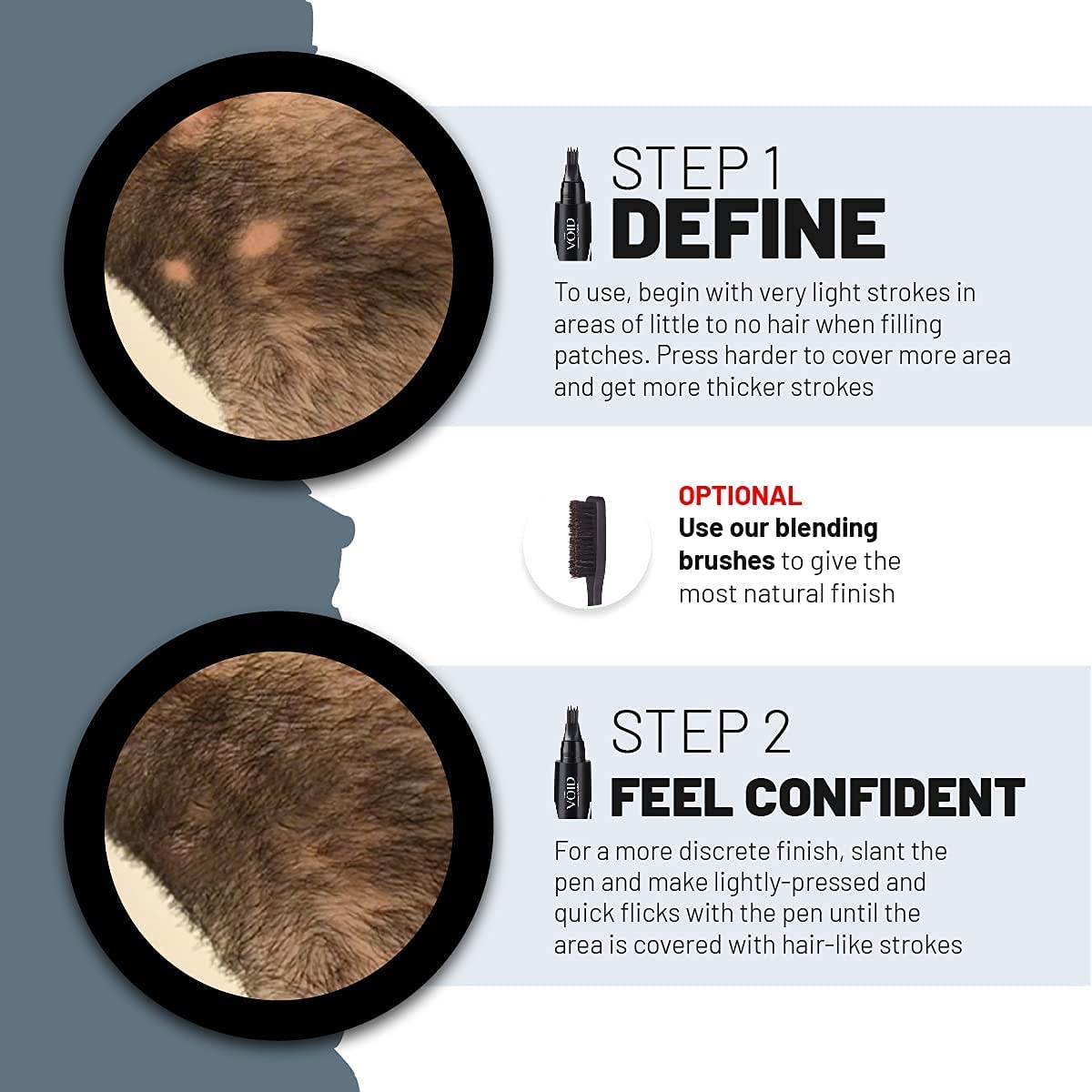VOID Homme waterproof beard pen resists smudges for all-day confidence.