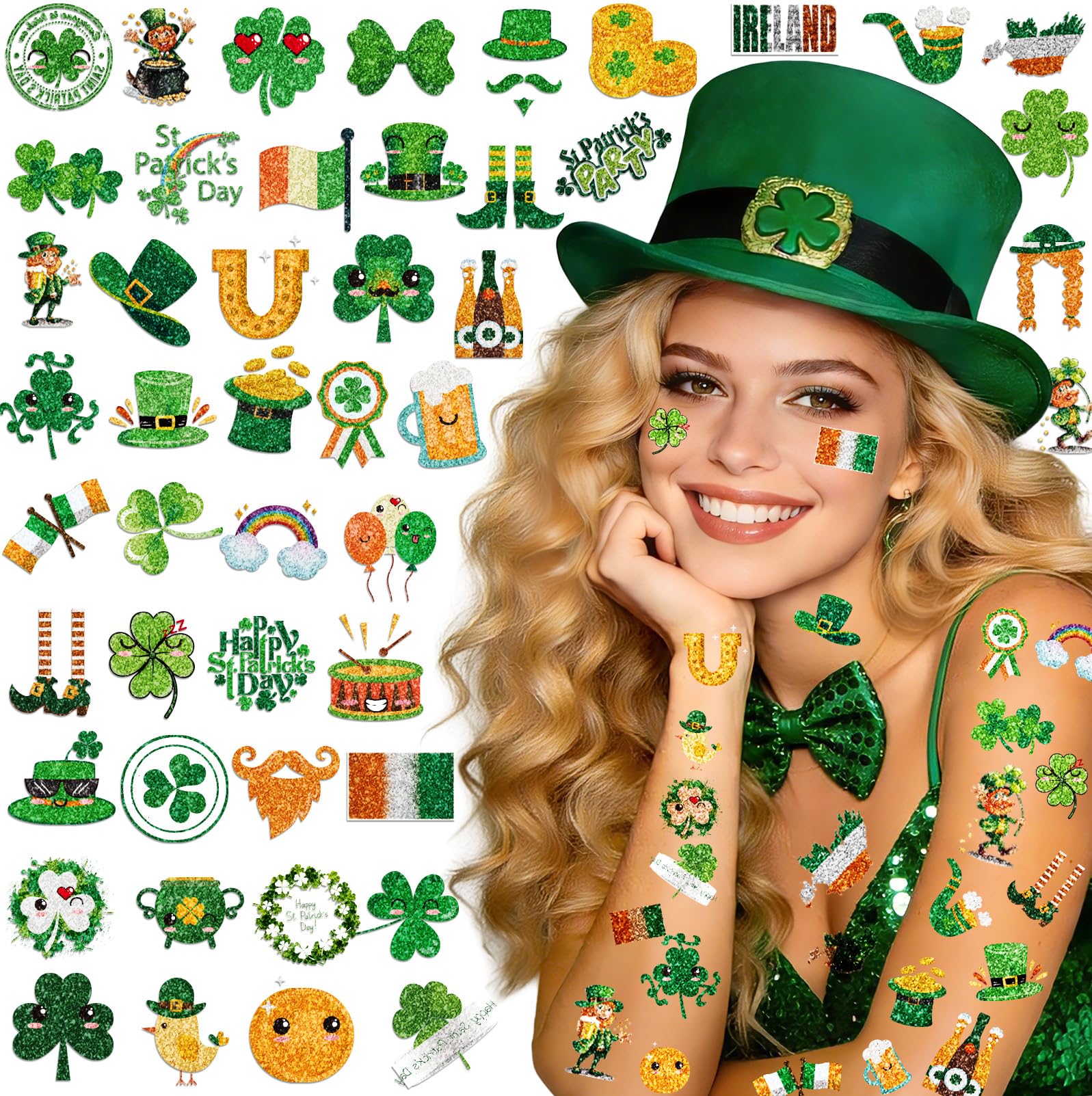 Voiiake Dia San Patricio: tatuajes brillantes para decorar y divertir