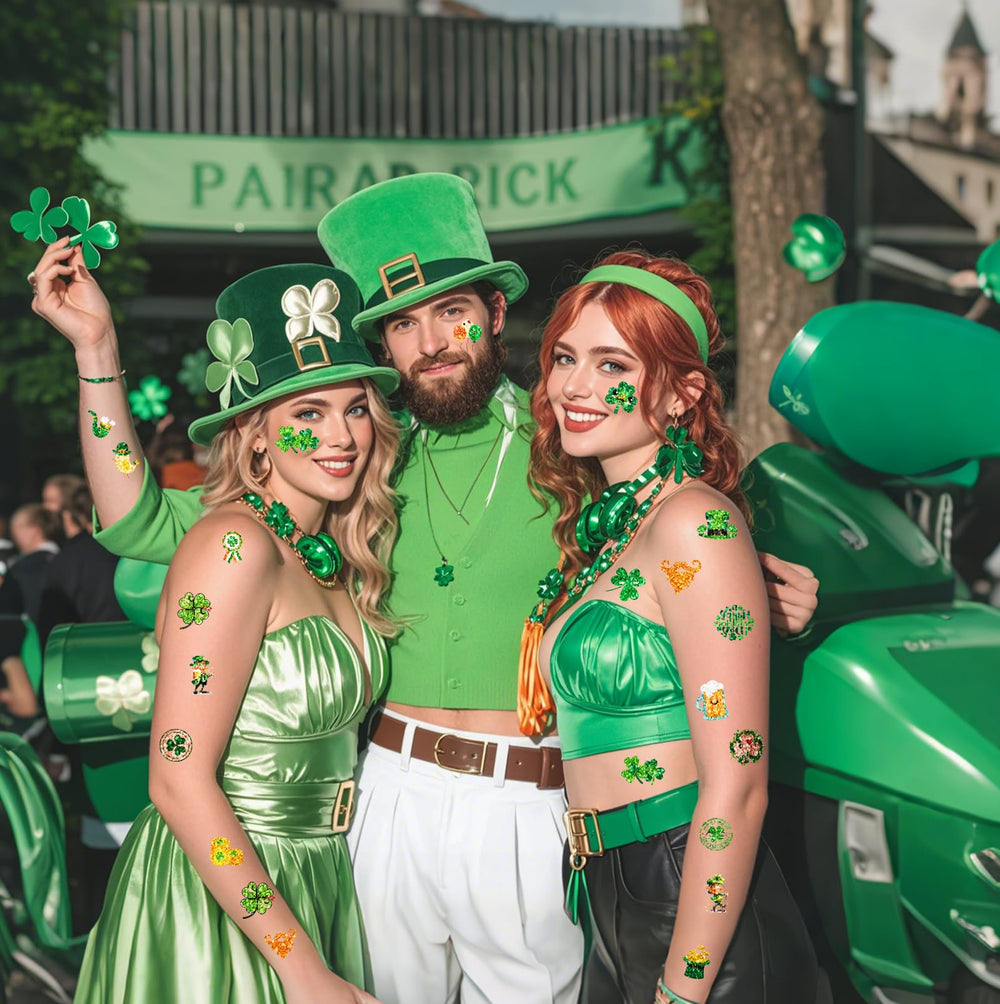 Voiiake pegatinas brillantes de San Patricio para piel y fiesta