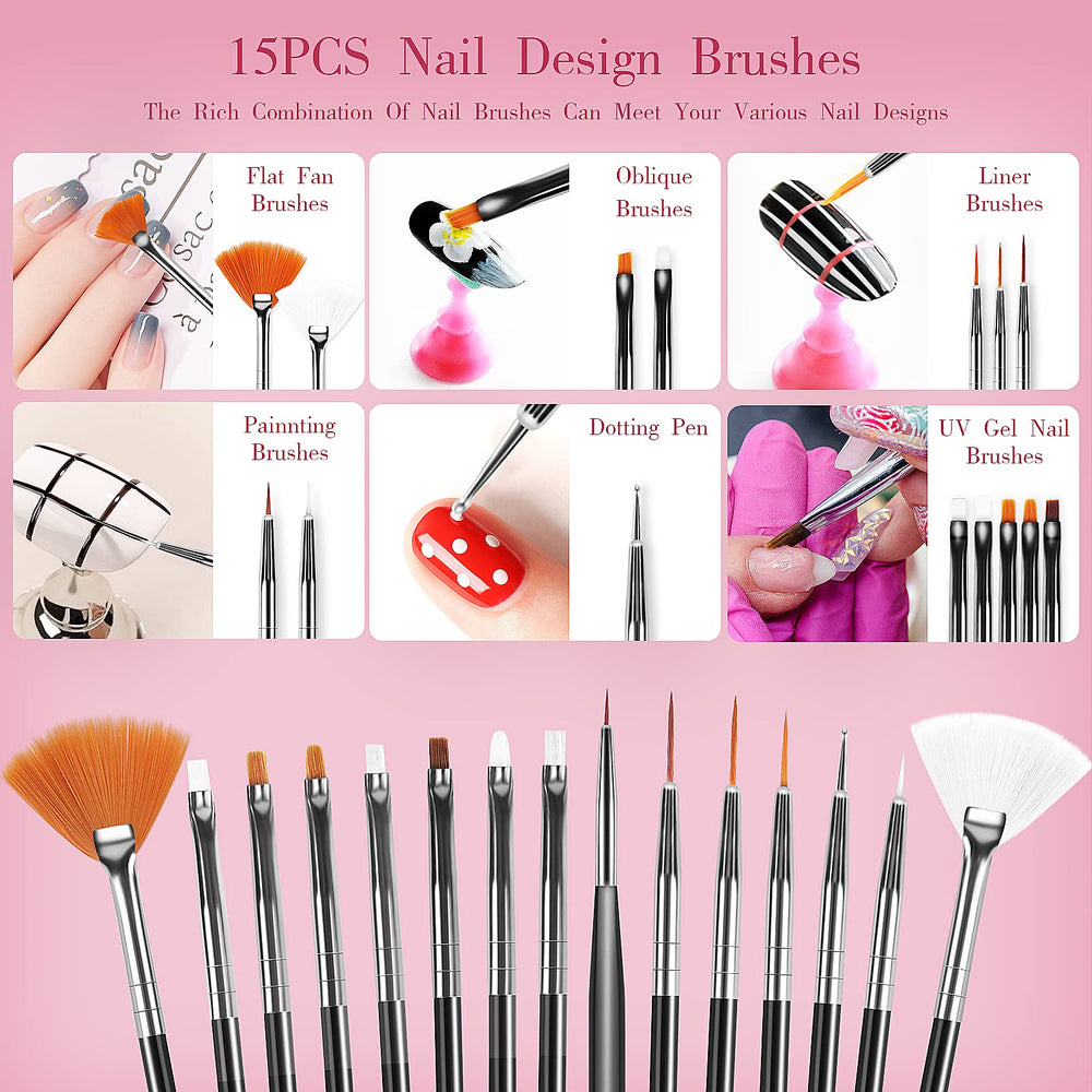 Voiluk acrylic nail brush for smooth color application.