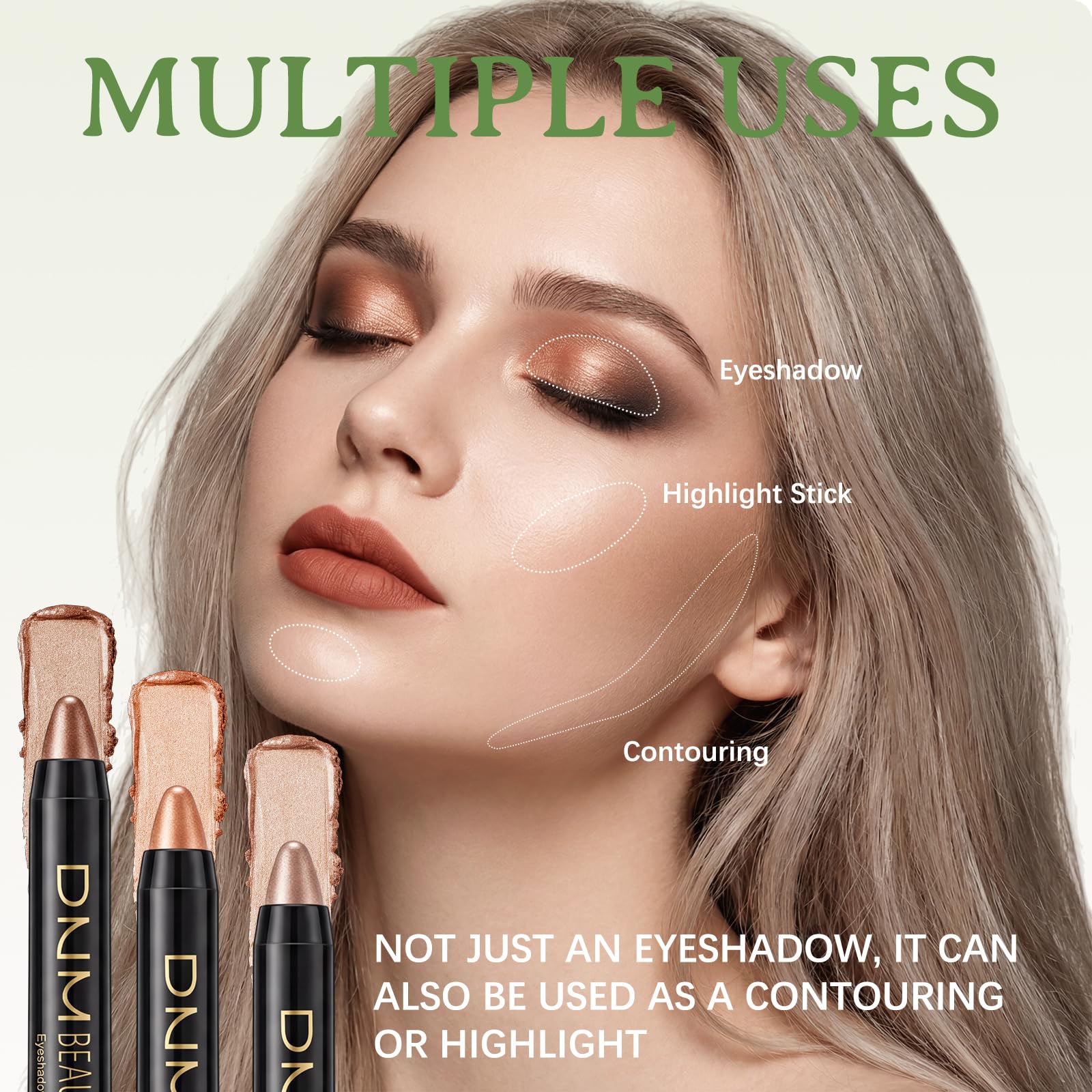 VolksRose aplicación suave de sombras-stick para delinear ojos rápidamente.