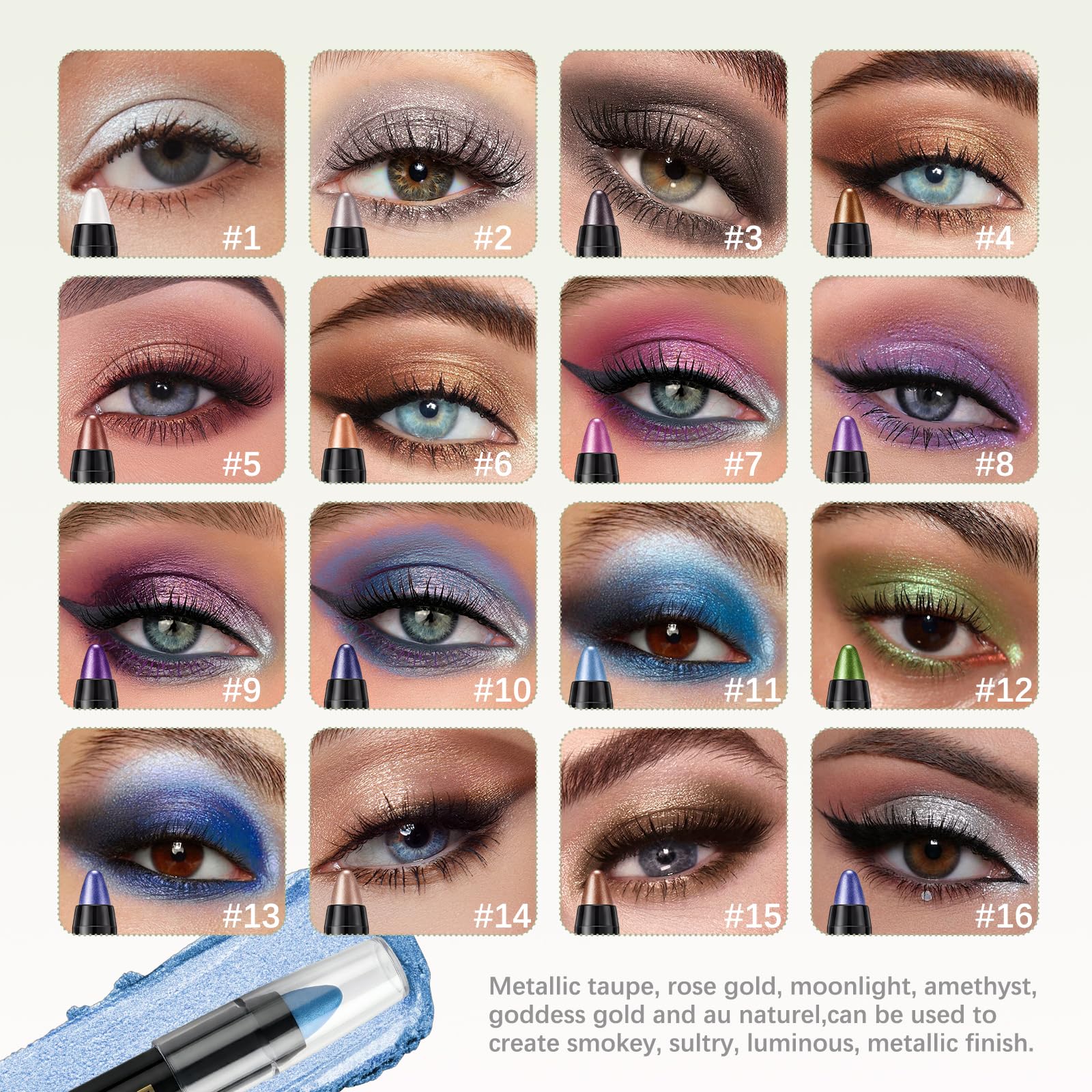 VolksRose sombras-stick con brillos perlados para un acabado glam.