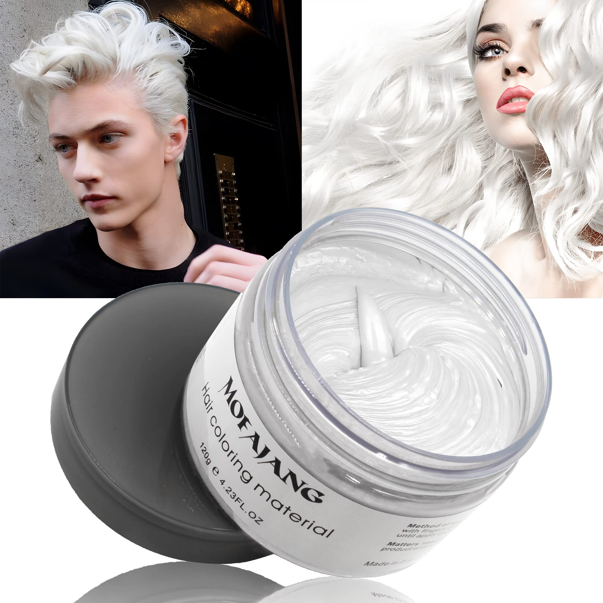 VOLLUCK ash-tone white wax provides temporary color without commitment