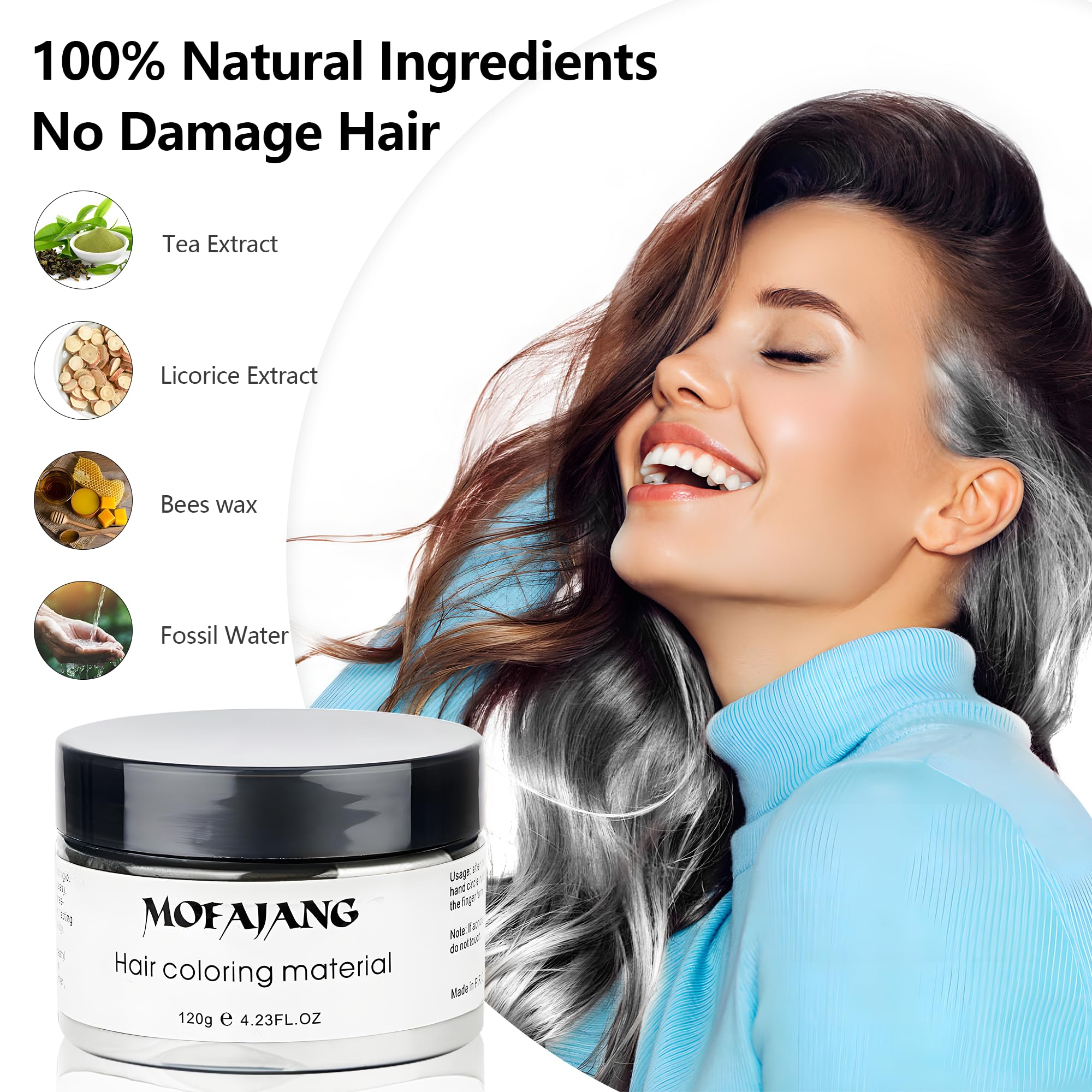 VOLLUCK party-ready white hair color wax adds bold accent
