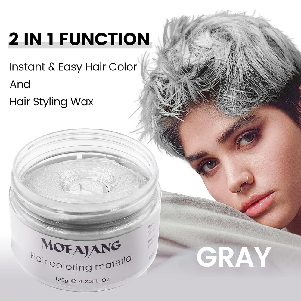 VOLLUCK temporary dye wax applied on hair to show quick color change.