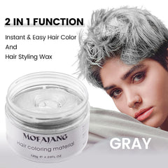 VOLLUCK temporary dye wax applied on hair to show quick color change.