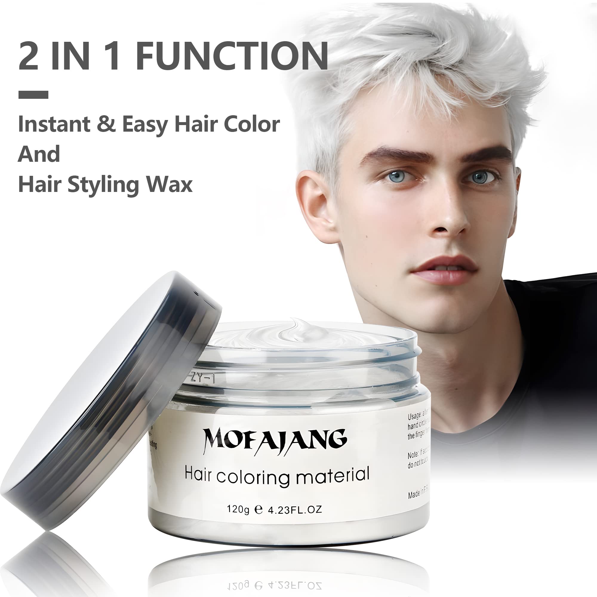 VOLLUCK white hair wax pomade texture defined for precise styling