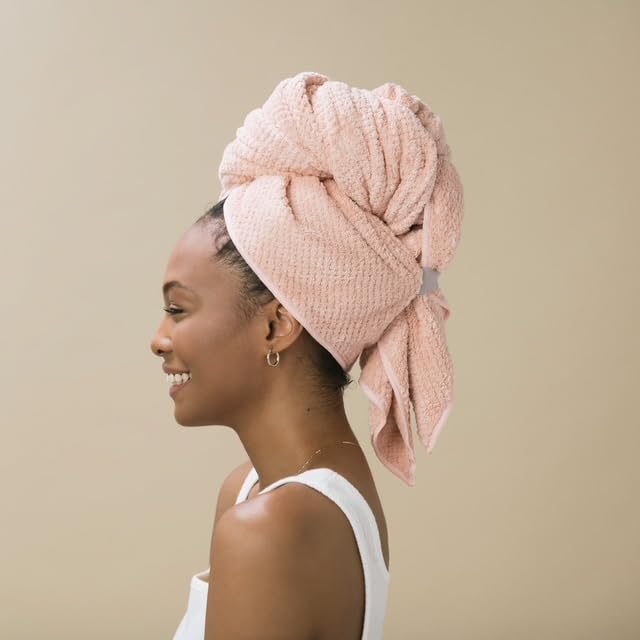 VOLO Hero Hair Towel cloud pink color adds stylish, spa-like touch