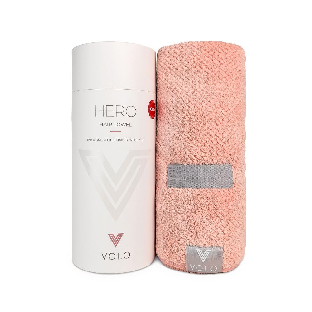 VOLO Hero Hair Towel Nanoweave closeup showing ultra-soft microfiber for gentle drying