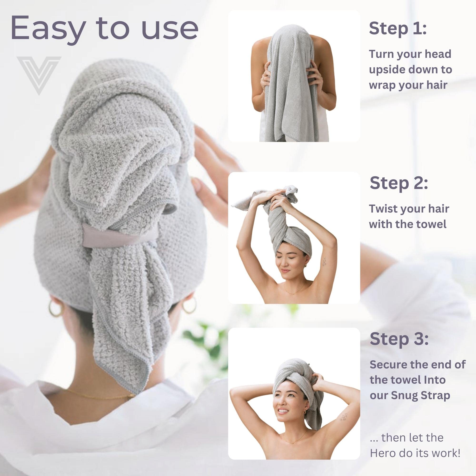 VOLO Hero XL wrap dimensions illustrate large coverage for all hair types.