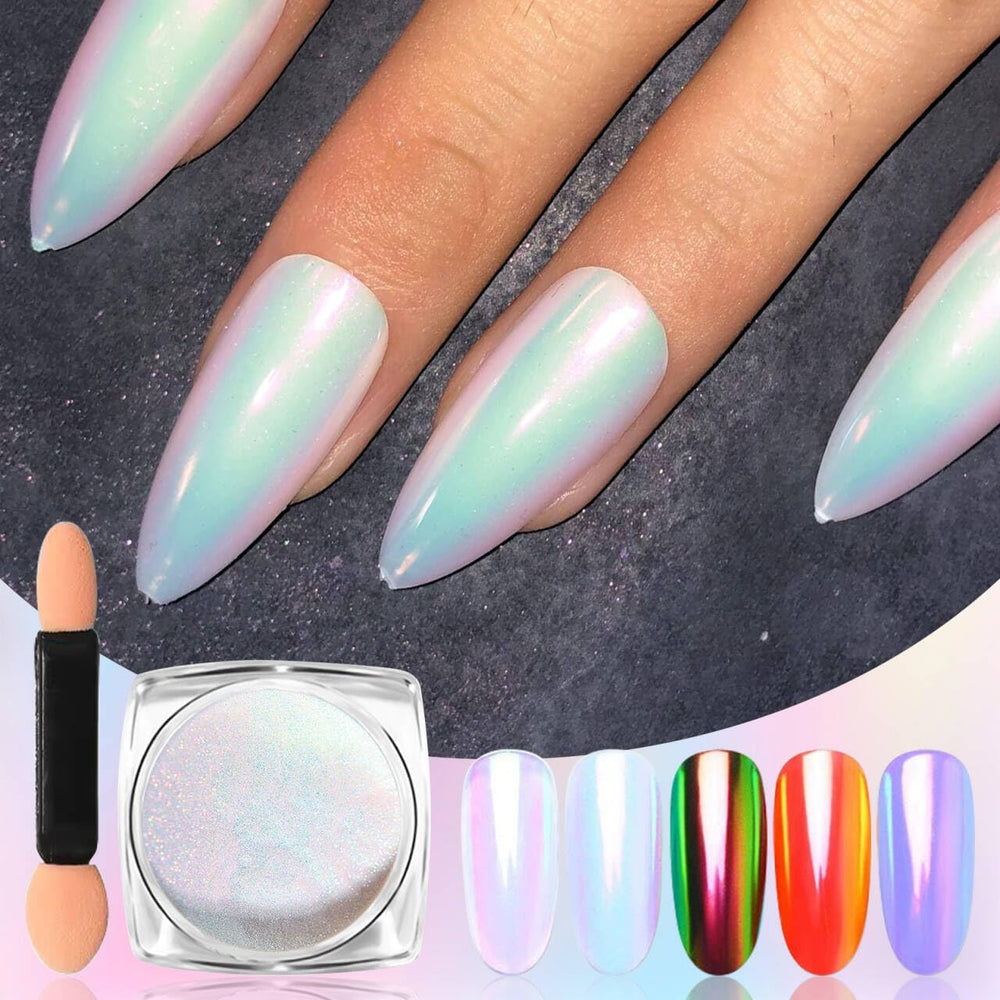 Vonrui chrome mirror powder with neon rainbow effect for eye-catching gel polish finishes