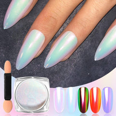 Vonrui chrome mirror powder with neon rainbow effect for eye-catching gel polish finishes