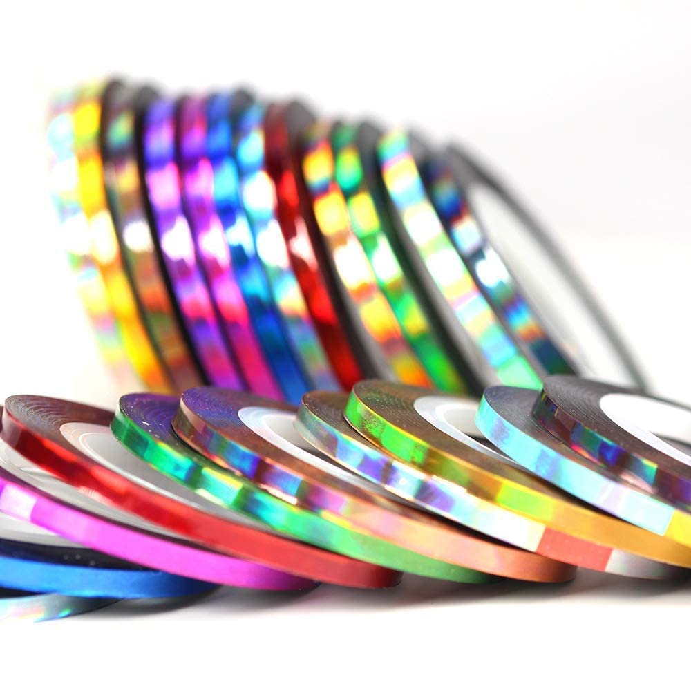 Vonrui chrome rainbow striping tape catches light for vibrant art.