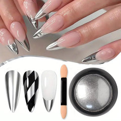 Vonrui packaging of the silver chrome nail powder ready to use
