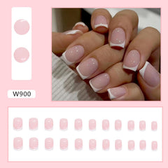 Vopintpy short coffin nails in glossy pink finish for everyday wear.