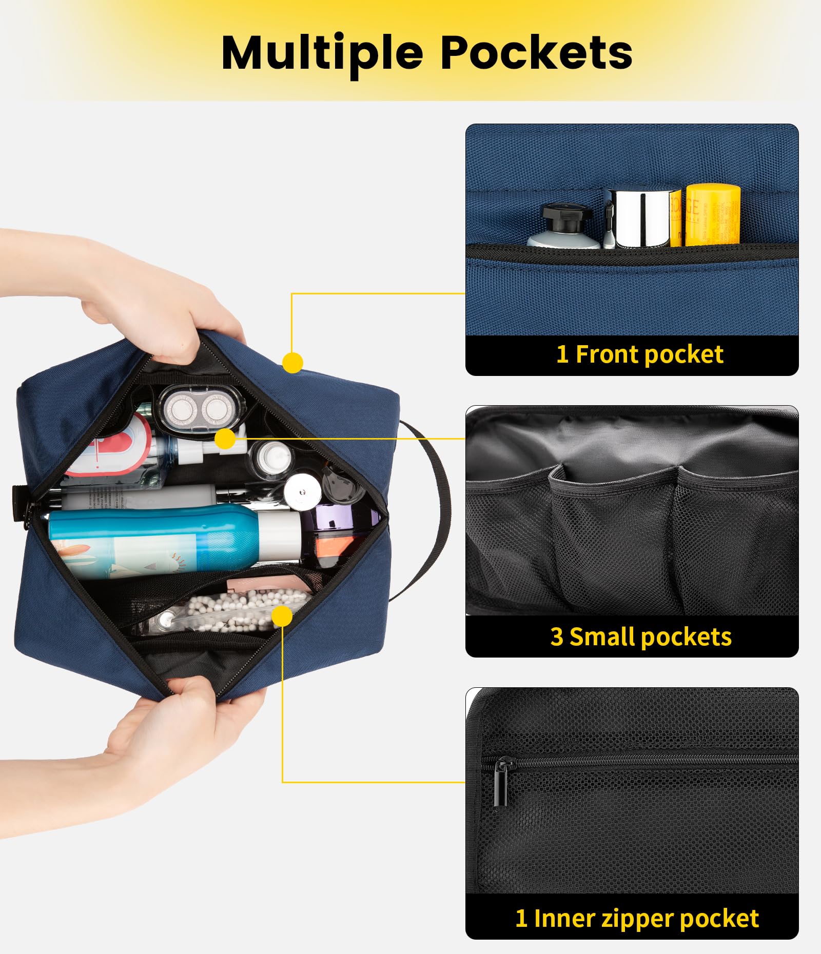 Mesh pockets inside help separate small items and cords