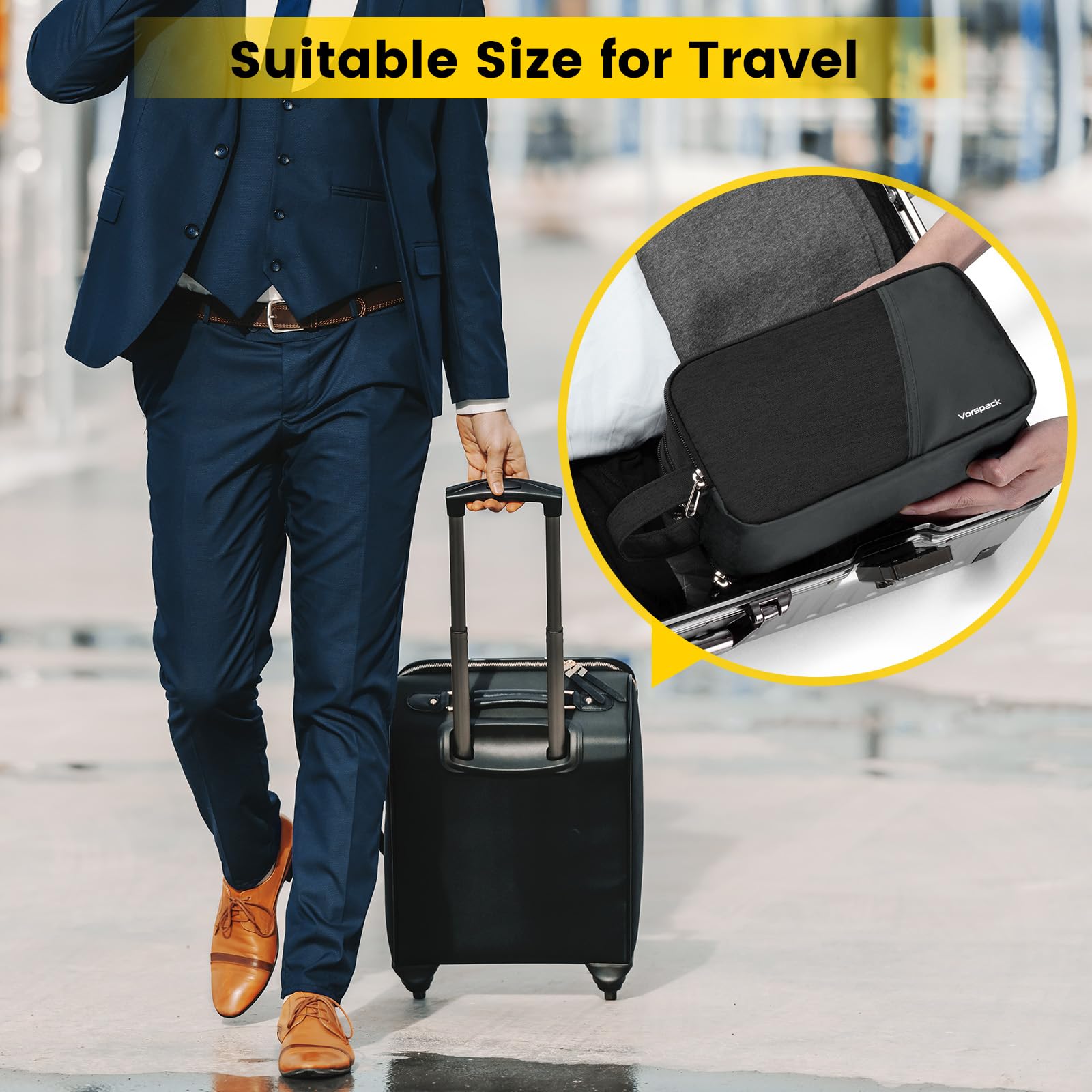 Vorspack travel toiletry bag compact design holds daily essentials.
