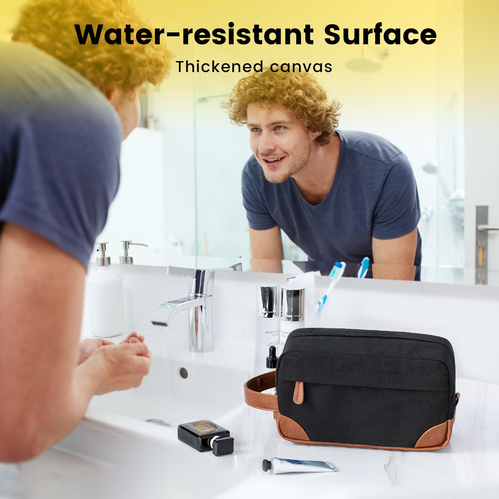 Vorspack travel toiletry bag canvas material highlighting durable construction