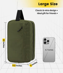 Main compartment of the Vorspack bag holding skincare and grooming essentials.