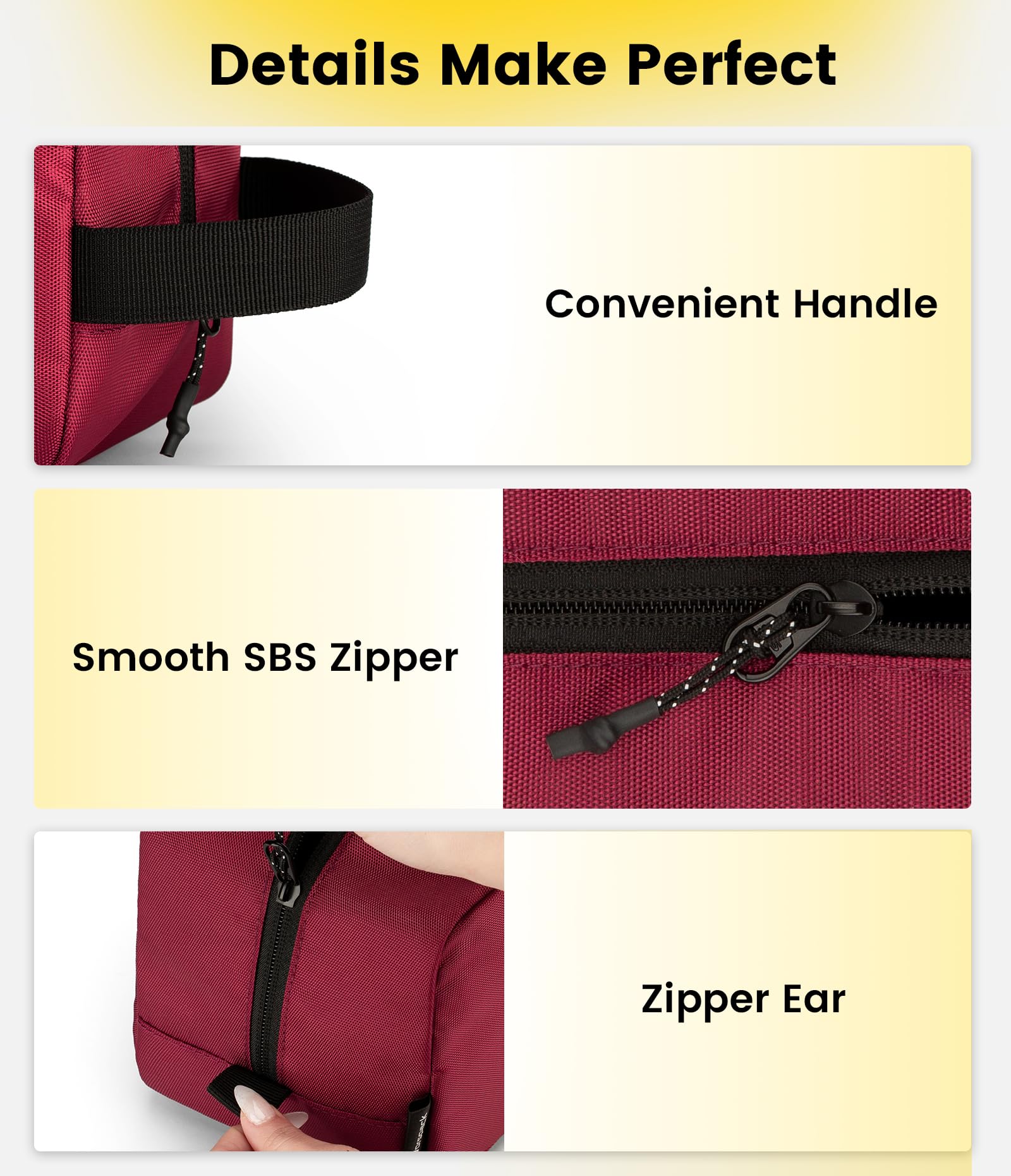 Vorspack maroon mesh pockets organize small items efficiently