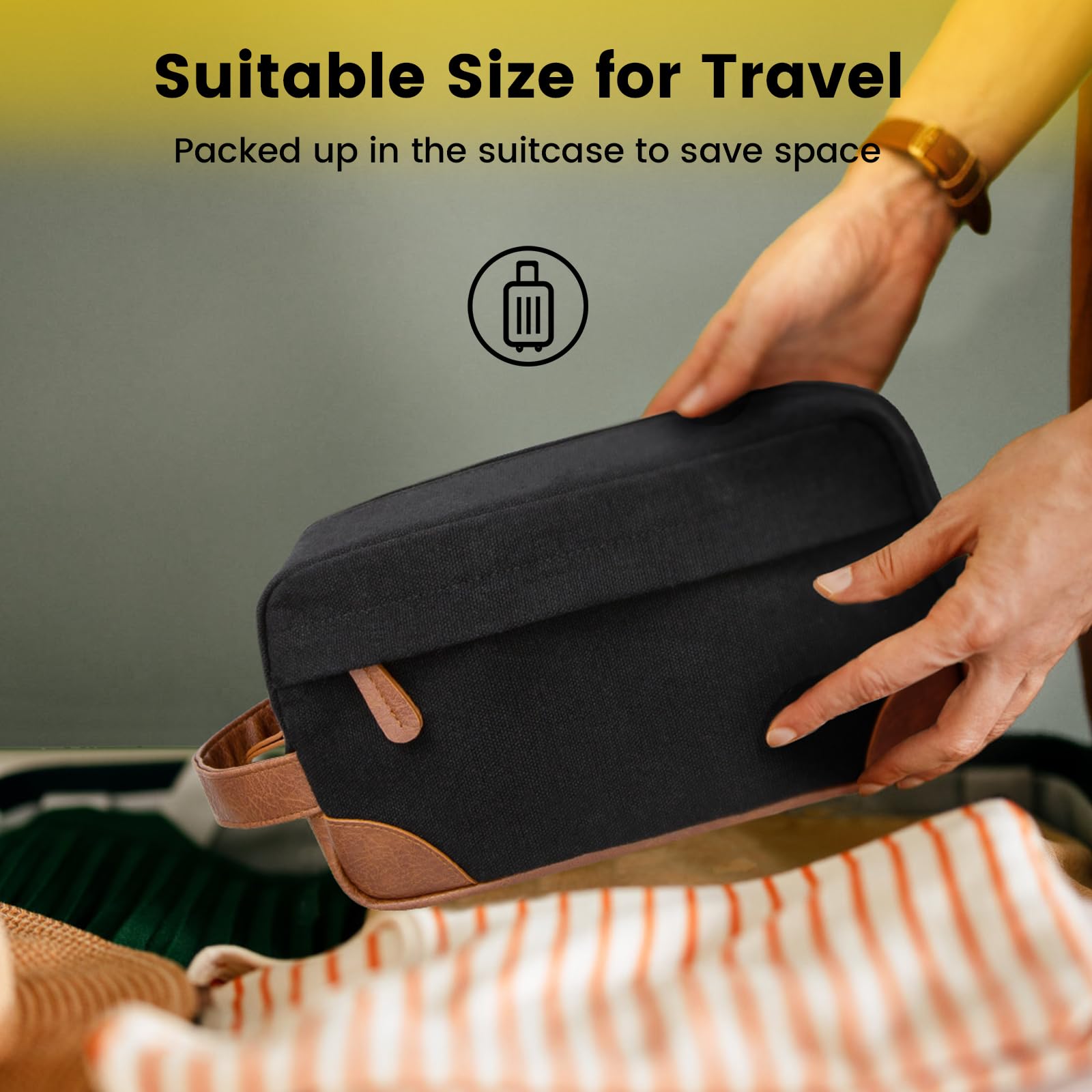 Vorspack travel toiletry bag in use on trip demonstrating versatile storage