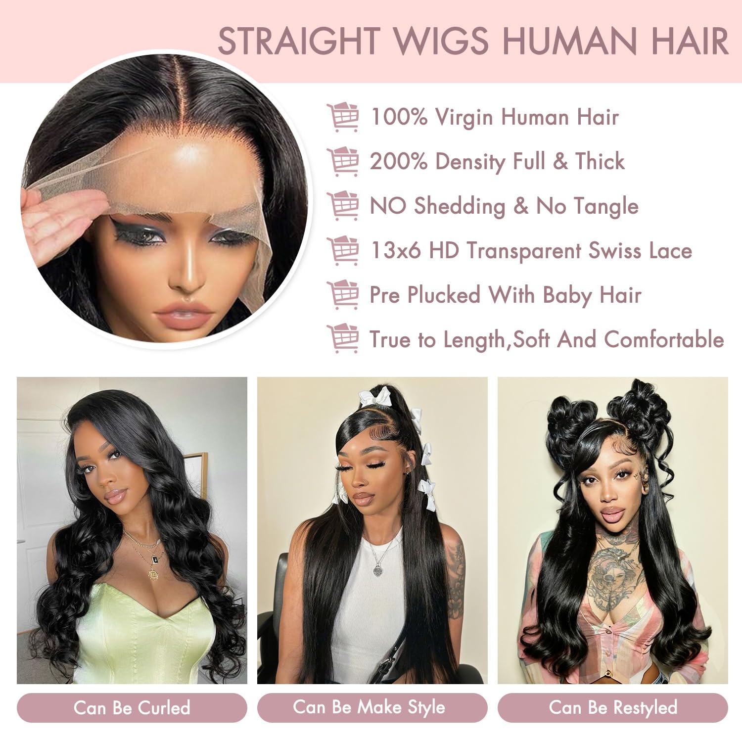 Vorynix pre-plucked lace front wig for easy parting and styling versatility.