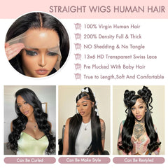 Vorynix pre-plucked lace front wig for easy parting and styling versatility.