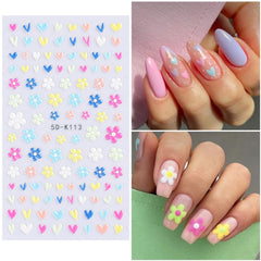 VOTACOS daisy-design nail art stickers for salon-quality at home