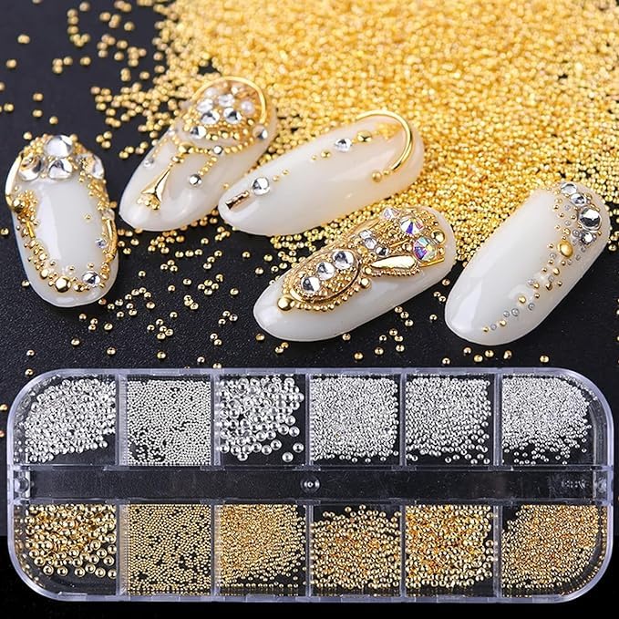 VOTACOS gold and silver rhinestones add luxe sparkle to nails