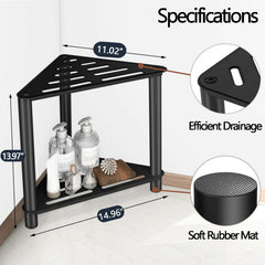 VOTZAAQ shower stool inside shower offers sturdy seating and foot support.