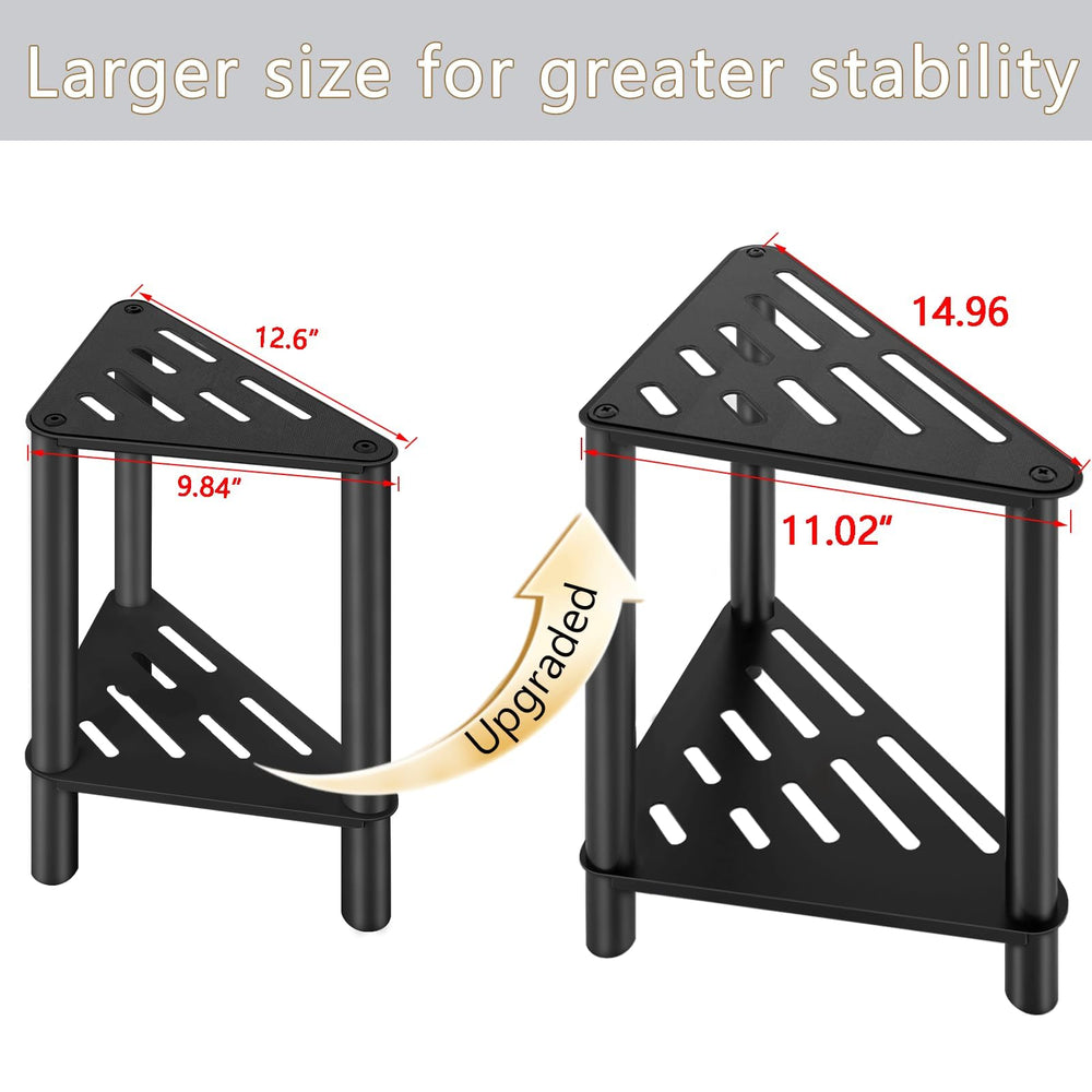 VOTZAAQ compact corner stool fits small showers neatly.