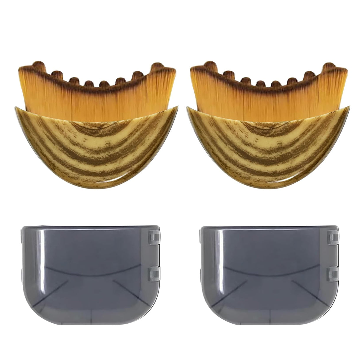 VOUGH Lymphatic Contour Face Brush set, angled closeup, for gentle facial lymphatic massage.
