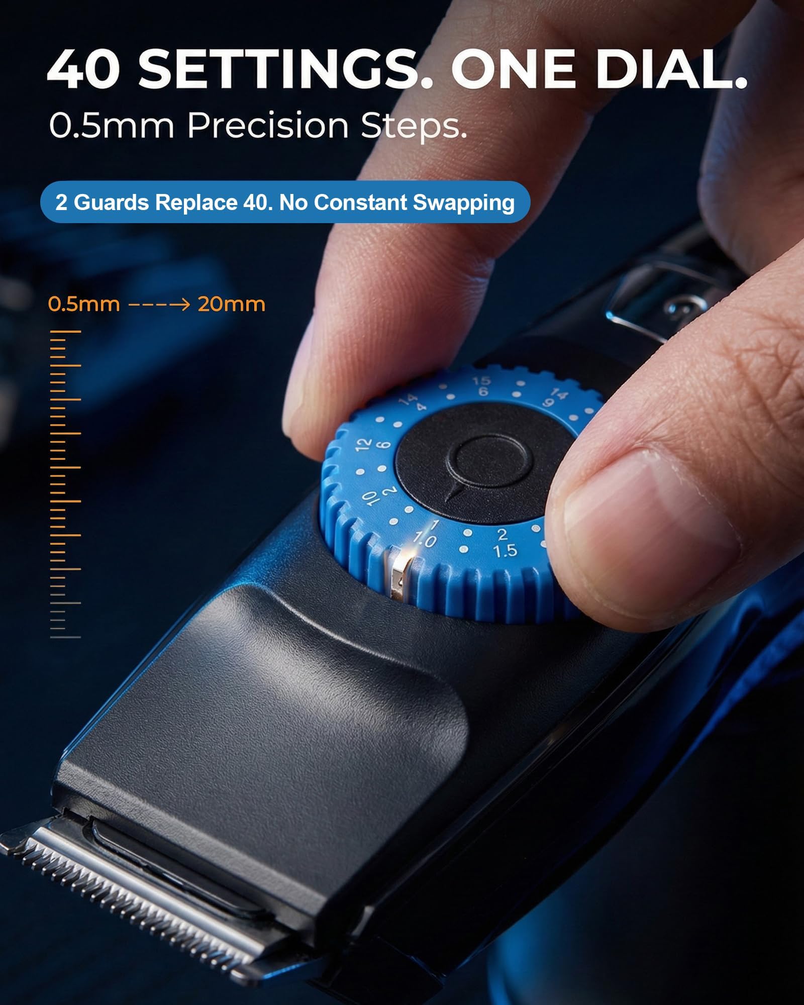 Voukad trimmer constant-power motor maintains torque through thick facial hair