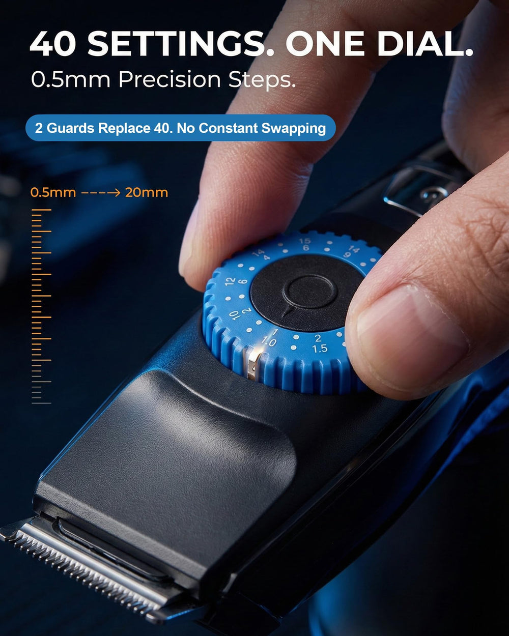 Voukad trimmer constant-power motor maintains torque through thick facial hair